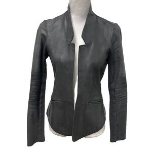 Mackage Lambs Leather Rocker Jacket Womens Small Black Edgy Goth Sleek